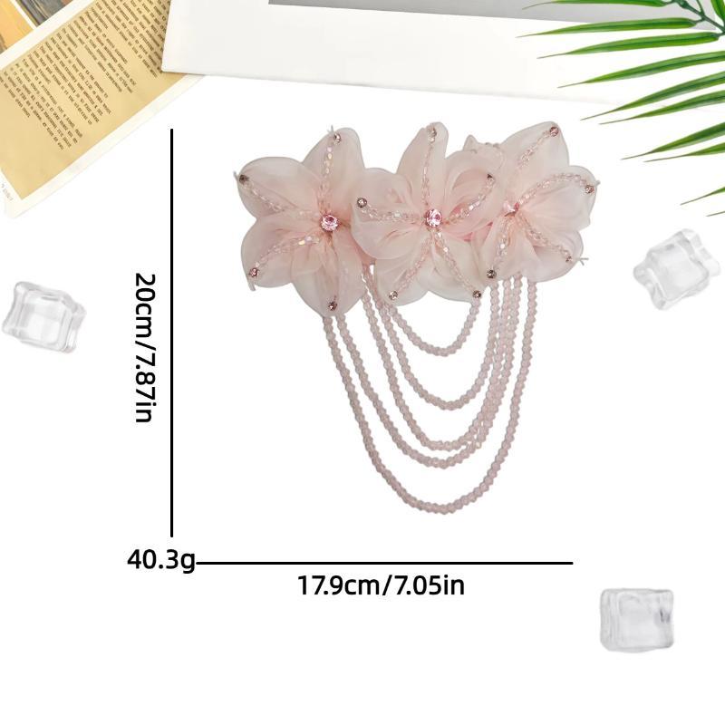 Fashion Beaded Detachable Tassel Flower Patch DIY Sewing Applique for Clothes Shoe Bag Craft Decor 1Pcs