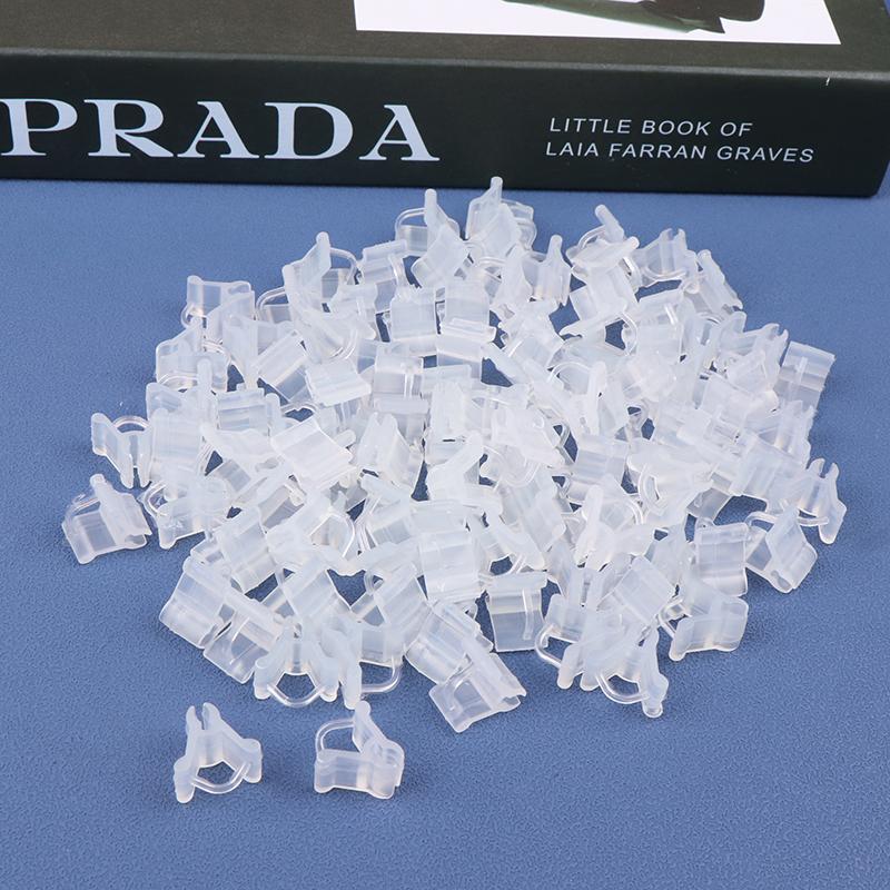 100 buc. Clipuri pentru altoi pentru plante, instrumente de grădină din plastic pentru castraveți, vinete, pepene verde, gură rotundă, gură plată, clemă anti cădere
