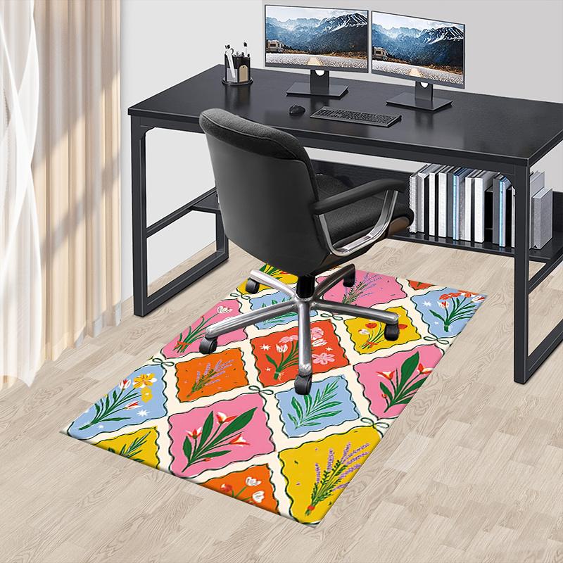 1 Stück Teppich mit Blumenmuster, weiche Flanell-Fußmatte für Wohnzimmer, Schlafzimmer und Teppich, Fußmatte unter Sofa und Couchtisch, Dekorativer Teppich q32