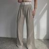 Pantalon décontracté slim tendance automne 2022 européen et américain couleur unie - Pantalon de costume à design de niche