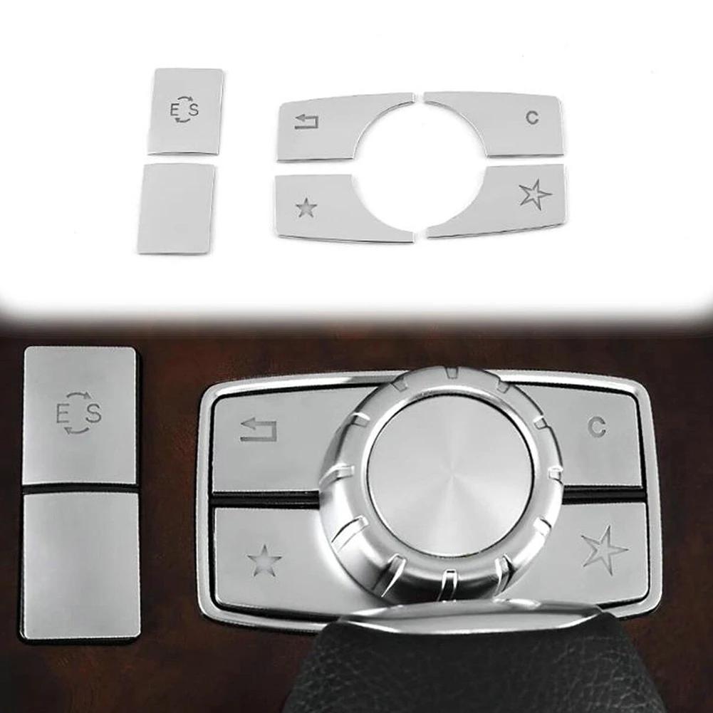 6x Pokrywa przycisku multimediów do Mercedes For Benz Klasa E W212 10-15 Samochodowy środkowy przycisk funkcji multimedialnych Nakładka