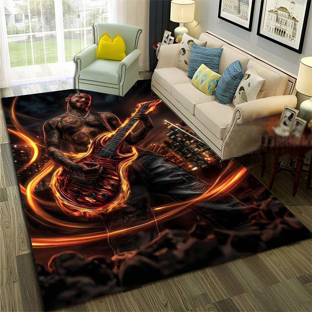 3D Top Rapper Legend Star Art Cartoon Hip Hop Rug for Bedroom Living Room Sofa Home Doormat Decor,large Play Non-slip Floor Mat