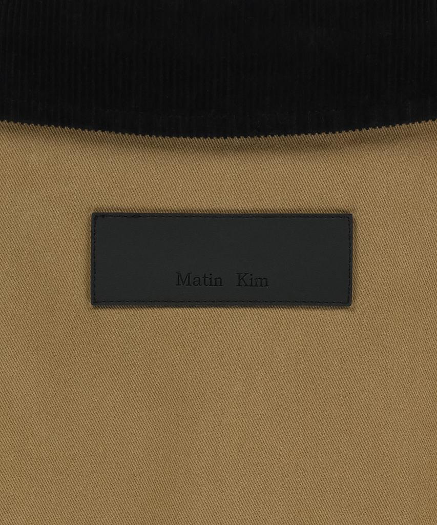 MATIN KIM Corduroy Contrast Trim Blouson Jumper In Beige