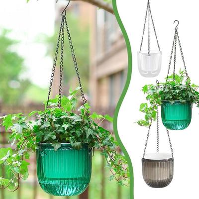 Garden Decoration Houseplant Flowerpot with Chain Home Decor Durable Hanging Flower Pots