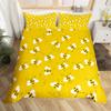Bee Pattern Quilt Cover Three-Piece Bedding Set Bedroom Dormitory Bedding Decoration
