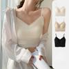 Elegance Casual Stylish Vest H876 Lace Beauty Undershirt Seamless Inner Lace Small Camisole Wrap Bra Non-marking Underwear Fixed Cup Anti-glare Bra