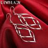Fine High Quality 925 Sterling Silver Earrings Fashion Jewelry Elegant Woman Earrings Hanging Drop Long Wedding Christmas Gifts