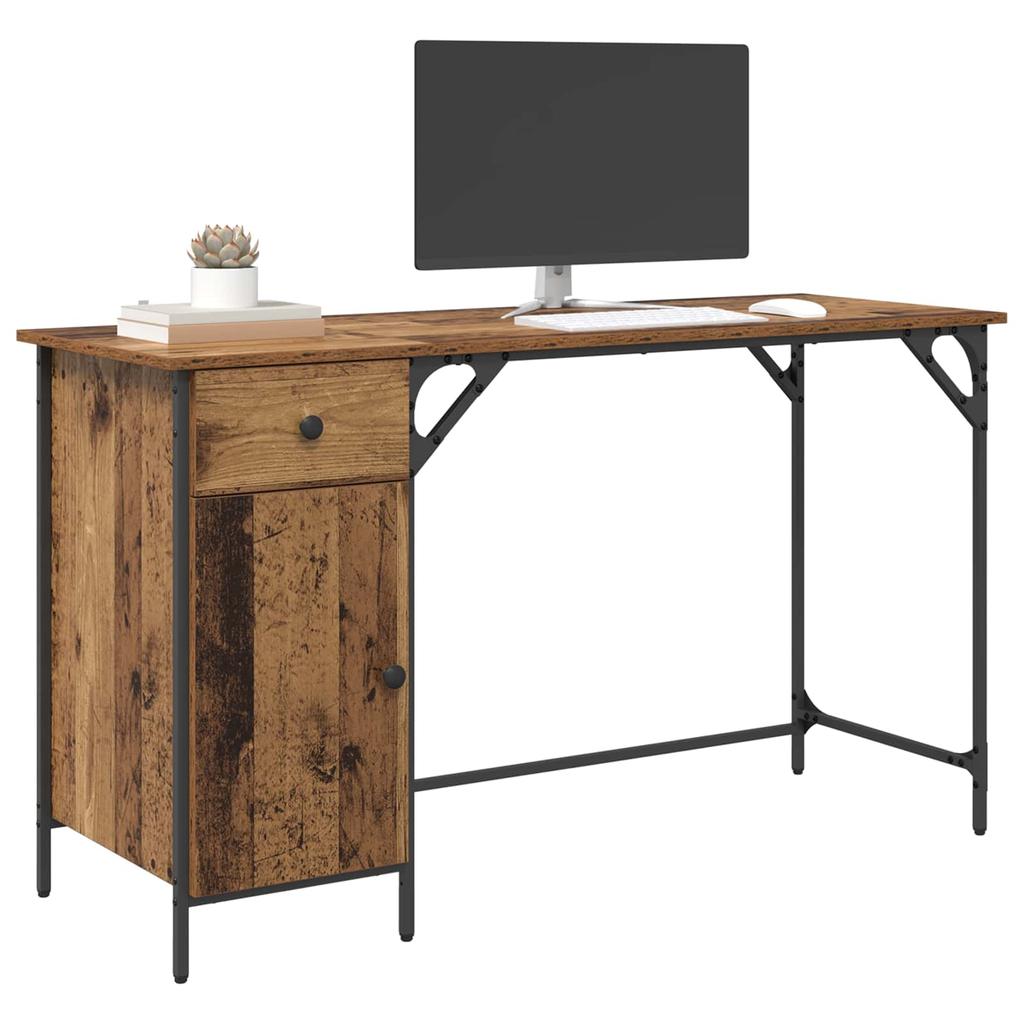 Számítógépasztal Újrahasznosított Fa Stílusban 131 x 48 x 75 cm Forgácslap