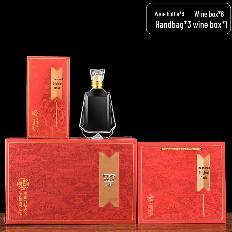 Elegant 500ml Glass Baijiu Bottle - Transparent, Crystal White, Ideal for Private Wine Collection.