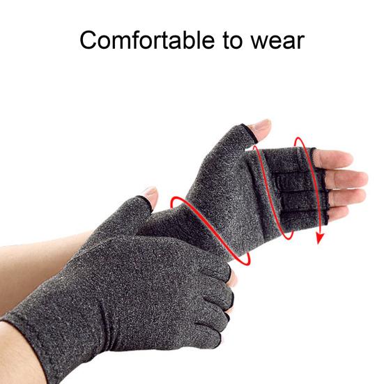 Arthritis Compression Gloves Women Men Breathable Half-Finger Gloves Stretchy Hand Arthritis Relief Gloves for Typing Carpal Tunnel Rheumatoid