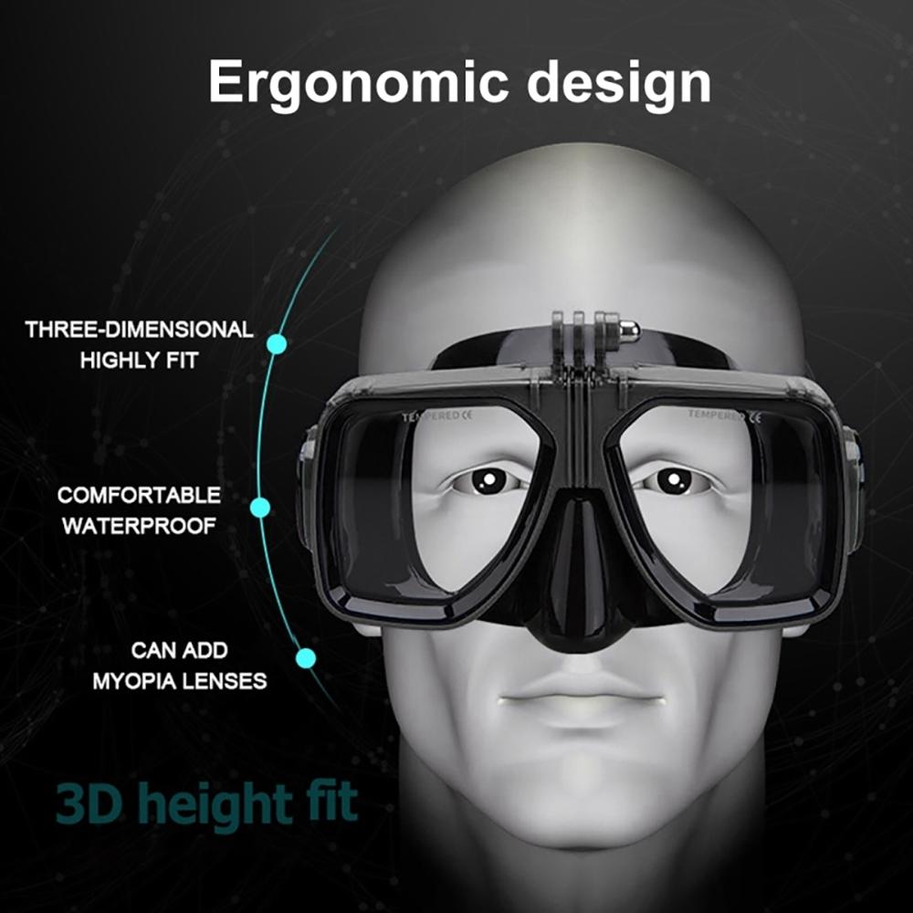 Classic Diving Mask for Gopro Hero Camera Extras Tempered Glass Anti-fog Scuba Equipment Mergulho Acessorios High Quality Practical Daily Use