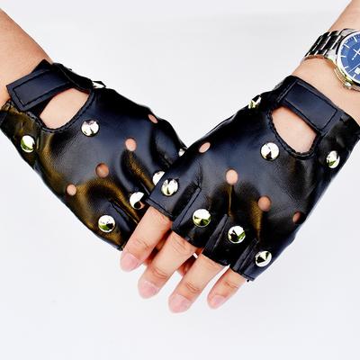Men's Gloves Rivet Non-mainstream Half Finger Gloves