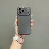 With Lens Film Protection Frosted ForMagsafe Case ForiPhone 17 Air 16 15 14 13 Pro Max Large Window Silicone Magnetic Cover