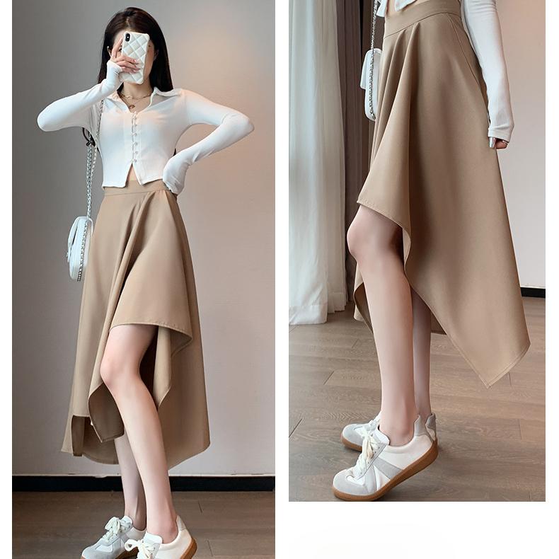 Elegant Skirts for Women Solid All-match Spring Summer Korean Style Office Lady Casual High Waist Thin Simple Chic Clothing