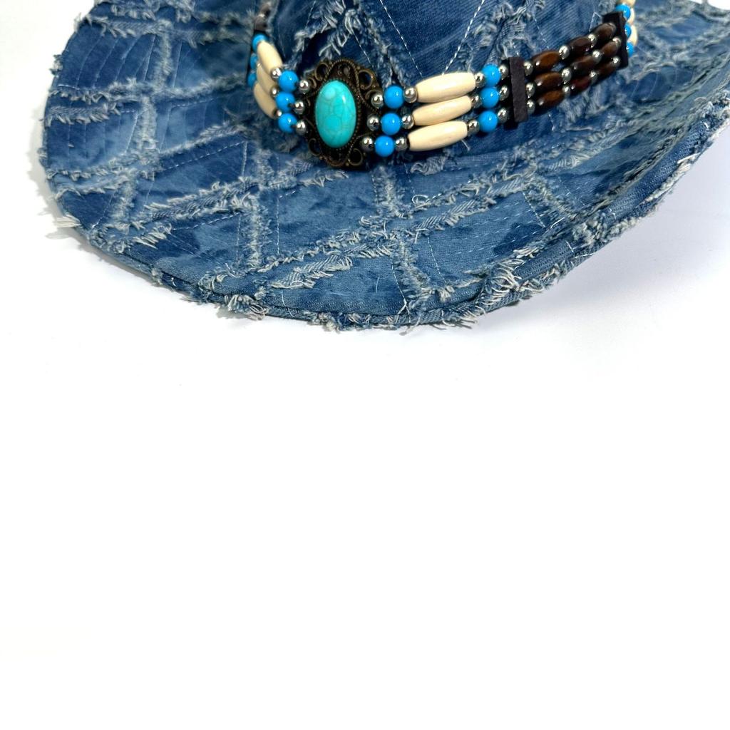 New Western Cowboy Hat European and American Old Fringed Jazz Hat Farm Sunshade UV Protection Knight Hat
