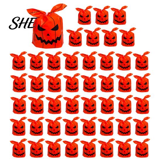 Transparent Cookie Bags with Drawstrings 48 Pcs Halloween Candy Bags, Kids Trick or Treat Goodie Cute Rabbit Small Containers for Party Ear