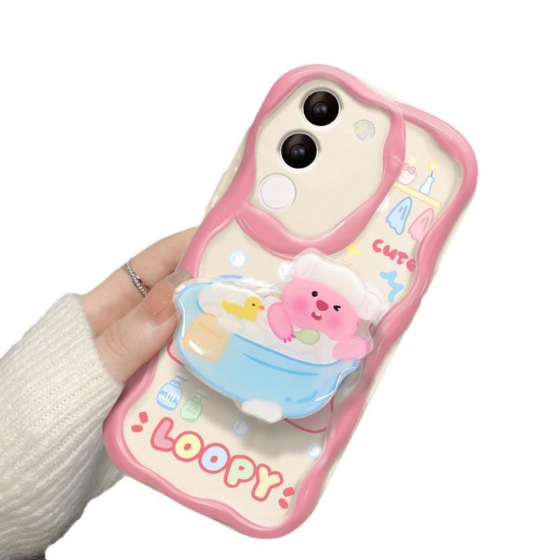 Anwendbar auf Apple 15promax Handyhülle IPhone 14/13 Niedlicher Cartoon-Ständer 11/12 Silikon Xs Sturzsicher