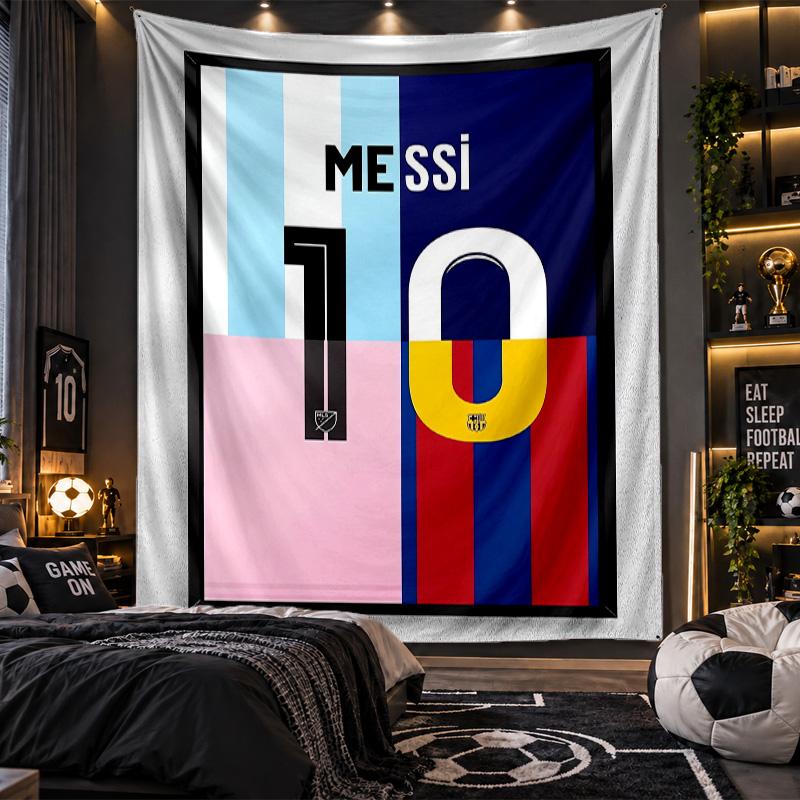 Wall Hanging Tapestry Lionel Messi Print Cloth for Living Room Bedroom Home Decor