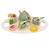 Wooden Cooking Game - SPRINGOS - 14-Piece Breakfast Set - Tray, Teapot, Cups - For Children 3+