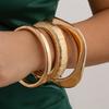 DIEZI Hip Hop Übertriebene Feder Armreifen Vintage Punk Mode Gold Silber Farbe Geometrisch Armreifen Damen Armbänder Herren Schmuck