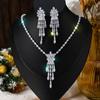 Třpytivý set náhrdelníku a náušnic s diamanty pro nevěstu - Elegantní svatební a večerní šperky