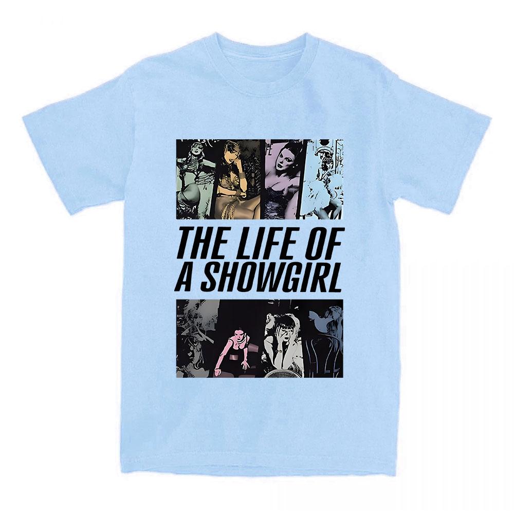 Album La Vie d'une Showgirl Impression T-shirt Manches Courtes Coton Col Rond T-shirts Décontracté Unisexe Streetwear Vêtements Femme Homme Tee