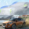 Housse de voiture toutes saisons avec bandes réfléchissantes Housse de voiture en coton épaissi à couverture complète pour SUV Berline Hatchback Protection soleil et neige Housse de voiture dessus