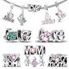 Original Charm-Perle Kupfer Liebe Mama Buchstabe Passend Armband Charm-Herstellung Für Frau Geschenk Schmuck