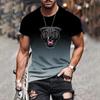 Fashion Trend Gradient Printing Hot Sale Casual Loose Men's Short Sleeve Tees 3D Gradient Printing O Neck Oversize T-Shirt Tops