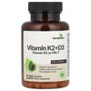Vitamine K2 + D3, Contient de la vitamine K2 sous forme MK-7, 120 capsules