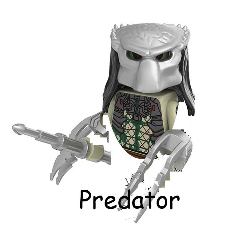 Neu Der Gott des Krieges Film Predator vs. Alien Modell Zusammenbauen Figur Blöcke Konstruktion Baubar Baustein Spielzeug Für Kinder