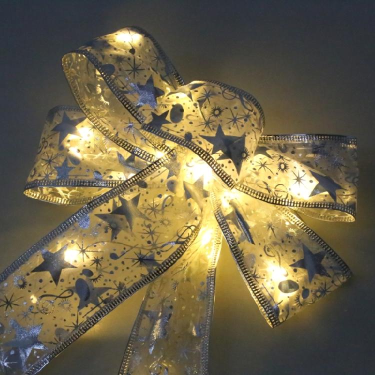 Christmas Bowknot with Led Light Tree Festival Holiday Party Decor Supplies