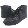 Excellent High Cut Sneakers Black Canvas Mens 6.5 426188 Used