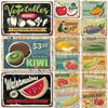 MISES Vegetable And Fruit Metal Tin Sign Retro Metal Plaque Decorative Plate Man Cave Studio Farm Metal Sign Kitchen Wall Plate