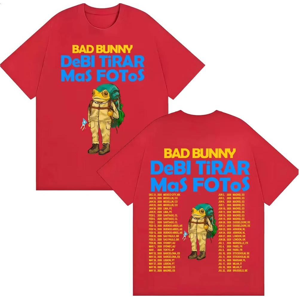 Rapper Bad Bunny Debi Tirar Mas Fotos DTMF Album T-shirts Men Women Vintage Cartoon Fashion Short Sleeve T Shirt