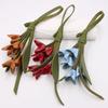 PU Leather Flower Keychain Handmade Backpack Pendant Cute Bag Pendant  Bag Decoration