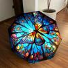 1pc Butterfly Stained Glass Automatic Folding Umbrella, Casual Outdoor Accessory, Birthday Festival Gift Yy251126162