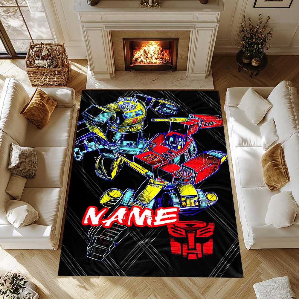Love Transformers (17) Customize Your Name Rug, Office Chair Cushion, Home Bedroom Living Room Gift.