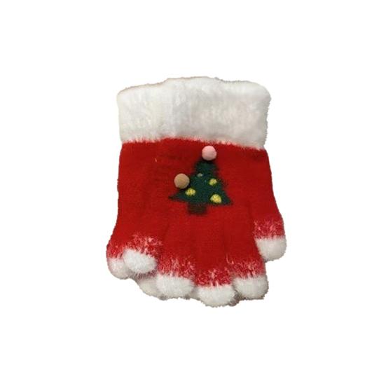 Gebreide Kersthandschoenen Unisex Kerstboompatroon Handschoenen Winter Touchscreen Fuzzy Handschoenen voor Volwassenen Kinderen Feestelijke Kleding