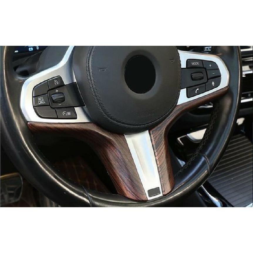 For BMW X3 G01 X4 2018-  Pine Wood Grain Steering Wheel Strip Cover Trim