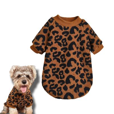 Luipaardprint Hondentrui Warme Hondenkleding voor Puppy Jassen Jas Winterkleding voor Honden Kattenkleding Chihuahua Cartoon Huisdier Trui Kostuum Kleding