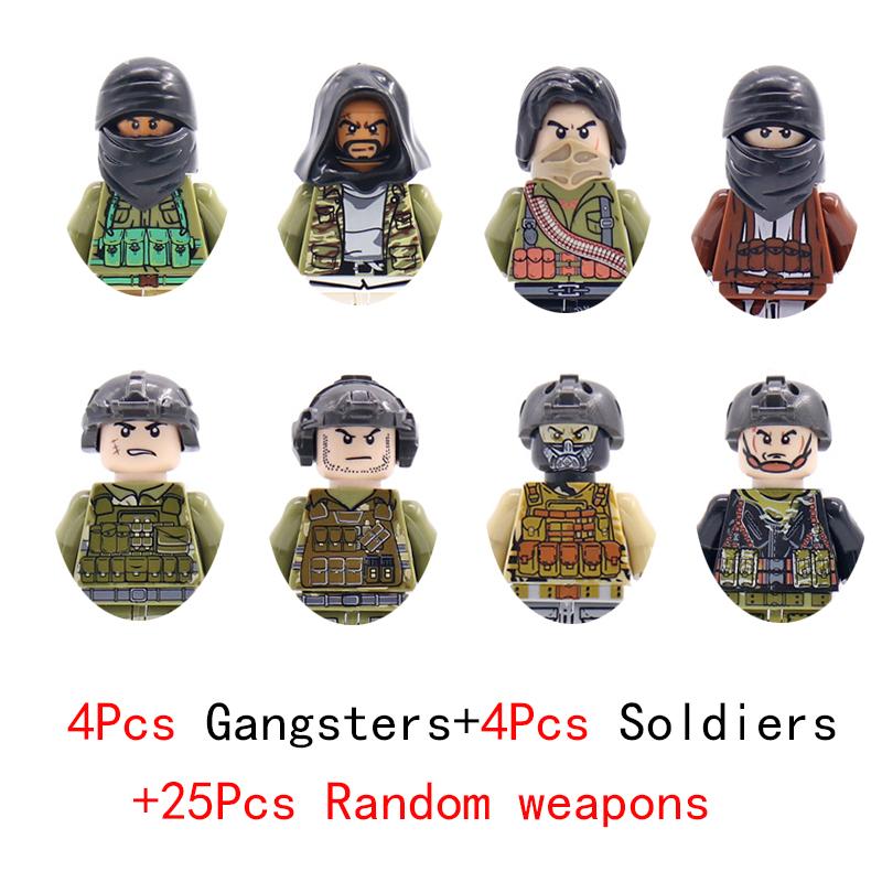 Militär Baustein Schwere Waffen Spielzeug Spezialeinheit Camo Commando SWAT Soldat Jeeps Geländewagen Modell Figuren Spielzeug