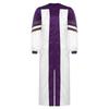 Herren Chormantel Halloween Cosplay Themenparty Kostüm V-Ausschnitt Bestickte Streifen Langarm Klerusgewand