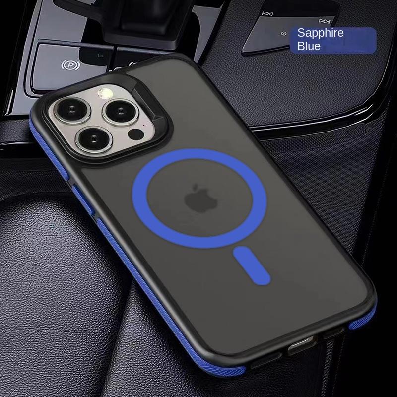 Capa Armadura Magnética de Luxo Fosca Translúcida à Prova de Choque Para iPhone 16 15 14 13 11 12 Pro Max Para Magsafe Carregamento Sem Fio Capa