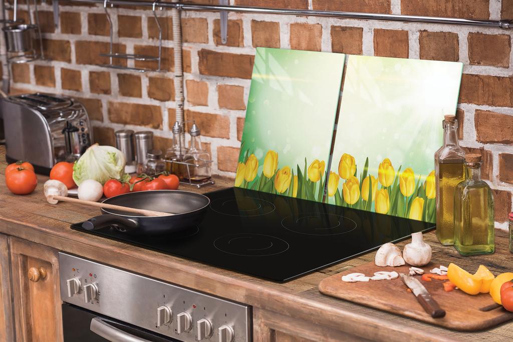 GLAS-KOCHFELDSCHUTZPLATTE 90x52 TULPEN