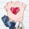 (Asian Size) Women Plant Lovely Flower Trend Cute Short Sleeve Print Tee Top Tshirt  Lady Female Clothing Summer Fashion Casual Graphic T-shirt