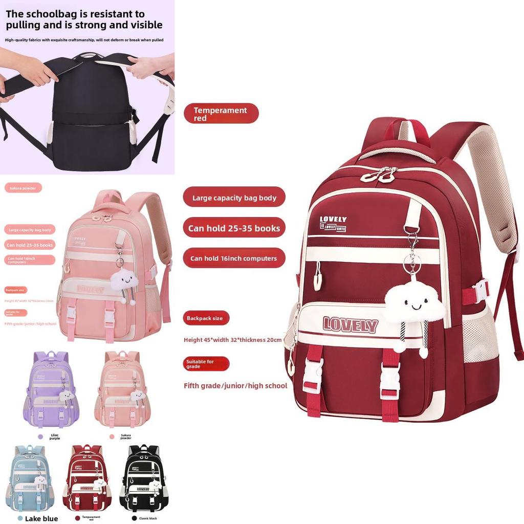 Girls Youth Backpack With Waterresistant Polyester And Cushioning For School Travel
