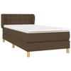 Box Spring Bed with Mattress Dark Brown 80x200 Cm Fabric