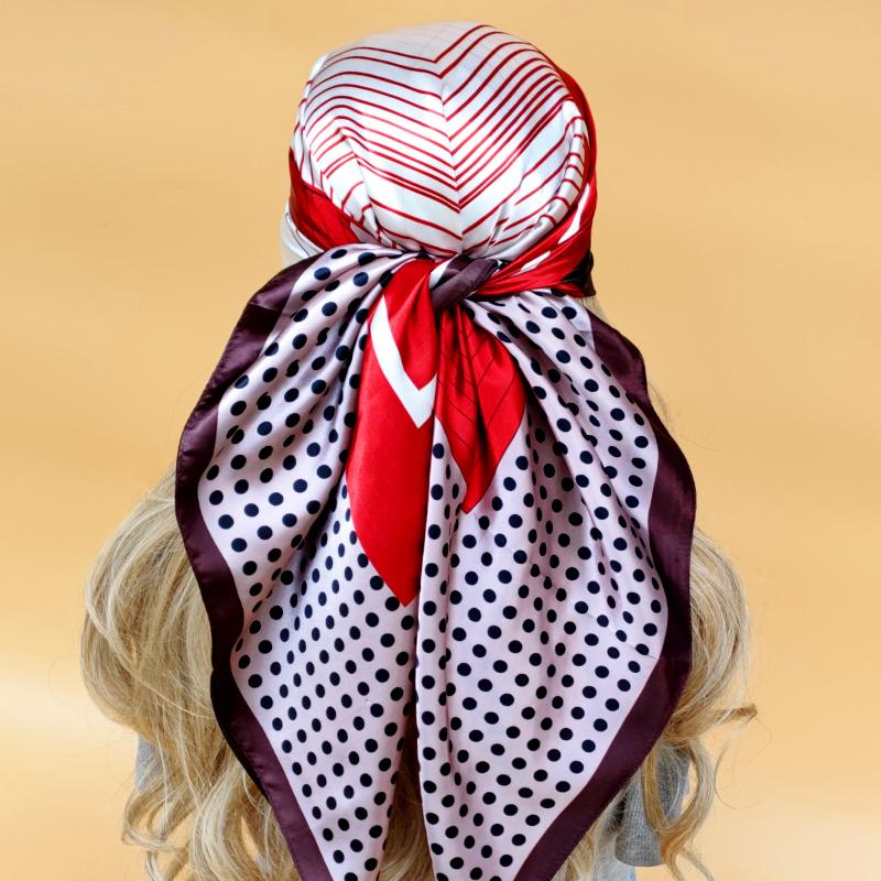 Nový 90*90cm Retro Dámský Hedvábný Šátek Bandanna Módní Bohemský Vzor Čtvercový Hidžáb Dámský Šátek na Hlavu Foulard Šála
