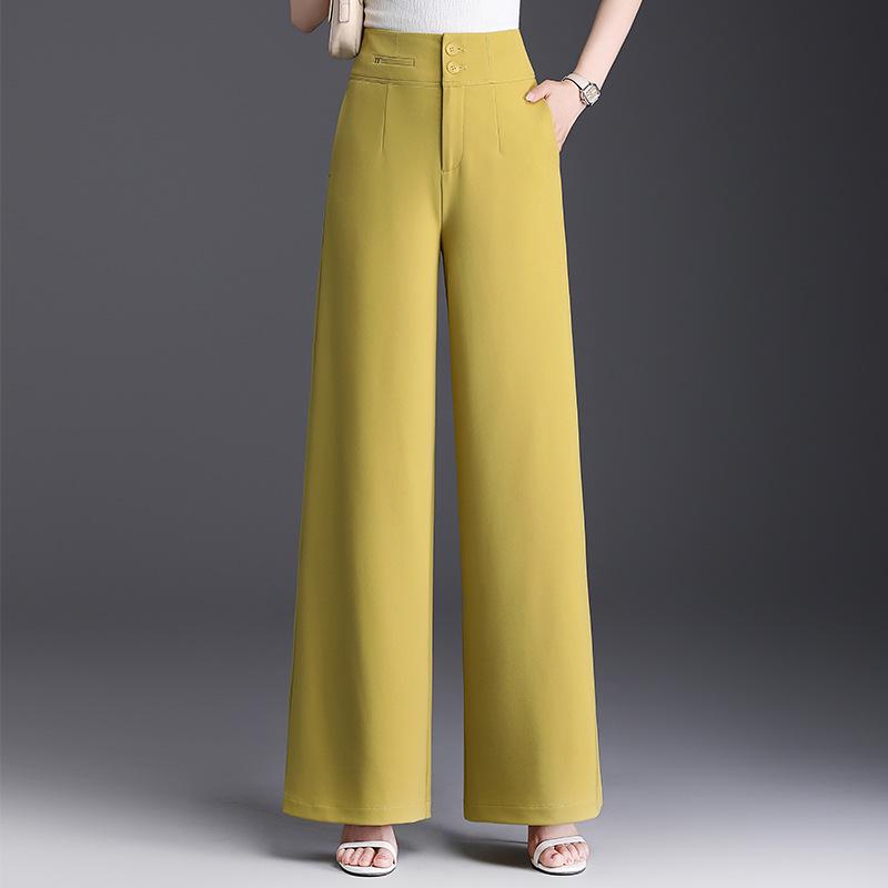 2026 Lente/Zomer Dames Koreaanse Stijl Hoge Taille Wijde Pijp Chique Broek